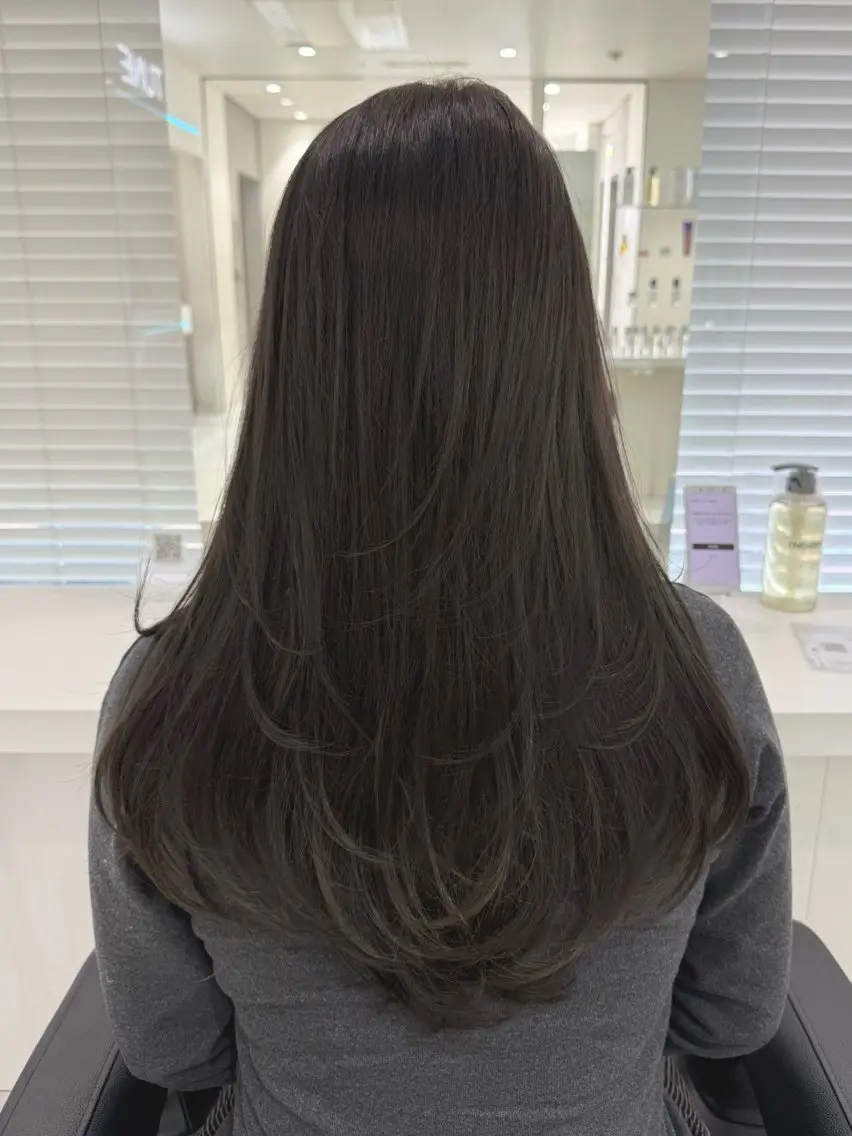 セミロング カラー ヘアカラー トリートメント ♡上品韓国髪♡ブラ ウン/SAYATOのヘアスタイル