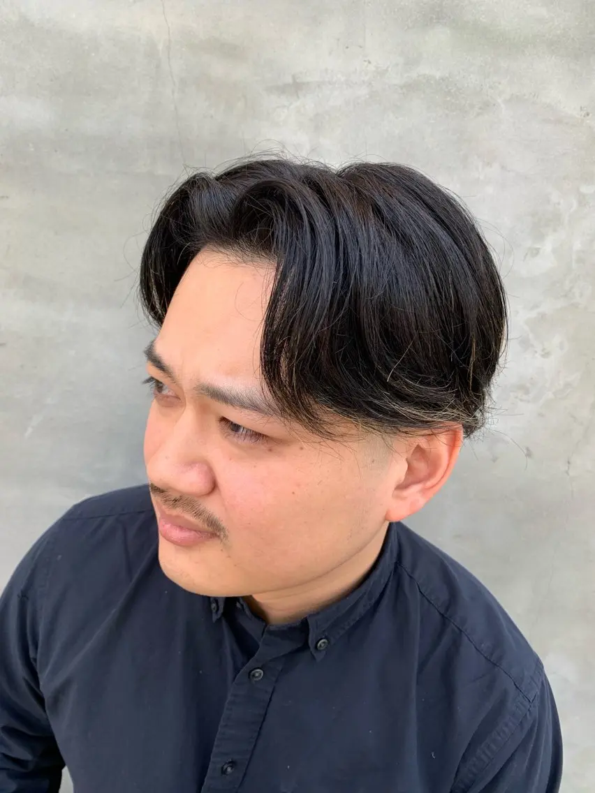 ミディアム ヘアアレンジ メンズ ミディアムパーマ マンバンヘア メンズパーマ メンズカット/パーマ 福島区SOSOのヘアスタイル