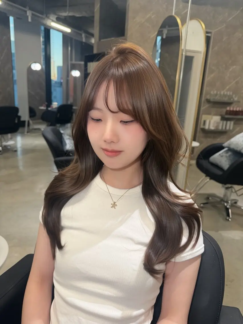 ロング カラー ヘアカラー caho/大阪梅田 韓国ヘア♡のヘアスタイル