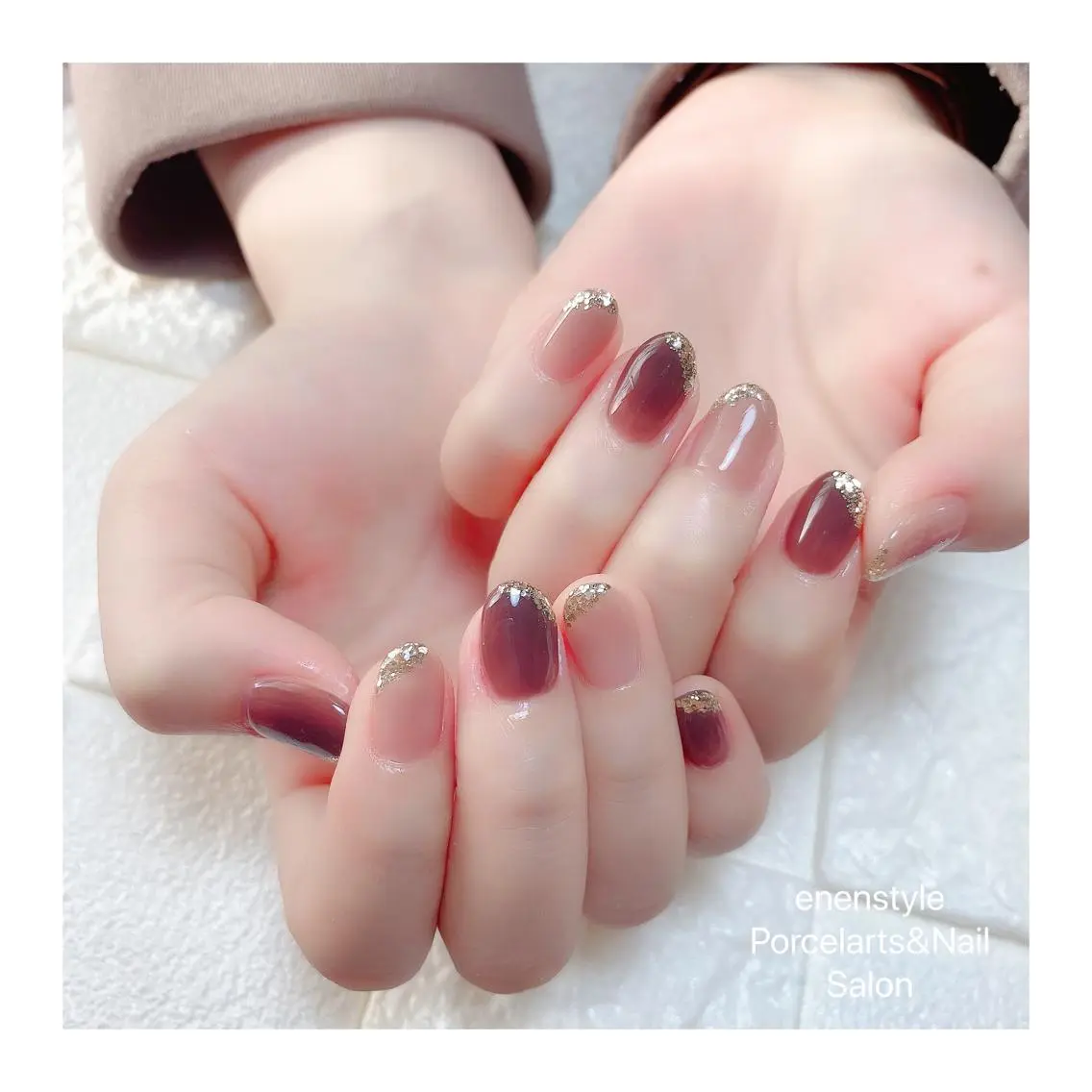 ミディアム ネイル ハンドネイル 🐾enen style 🐾のネイルデザイン