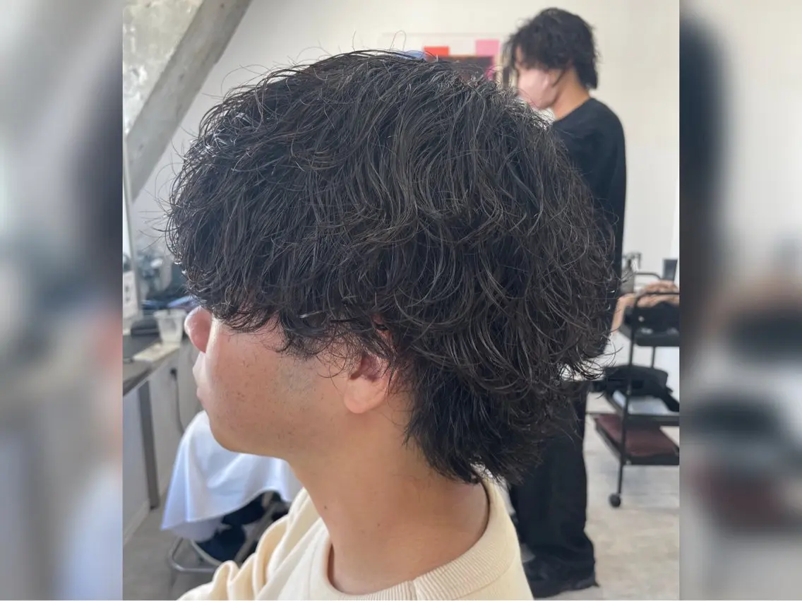 ミディアム パーマ メンズ カット パーマ メンズパーマ/新潟/ 万代/田崎亮🌟のヘアスタイル