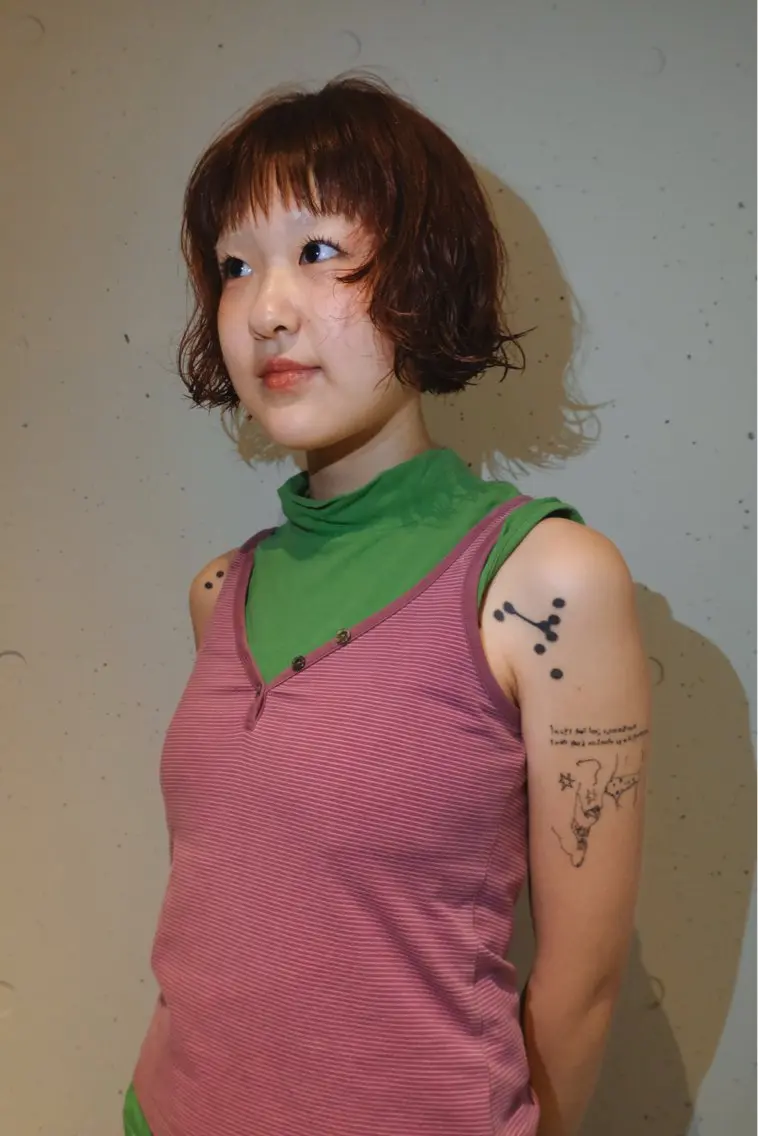 カラー ブリーチ ブリーチなしカラー ヘアカラー yabui harunaのヘアスタイル