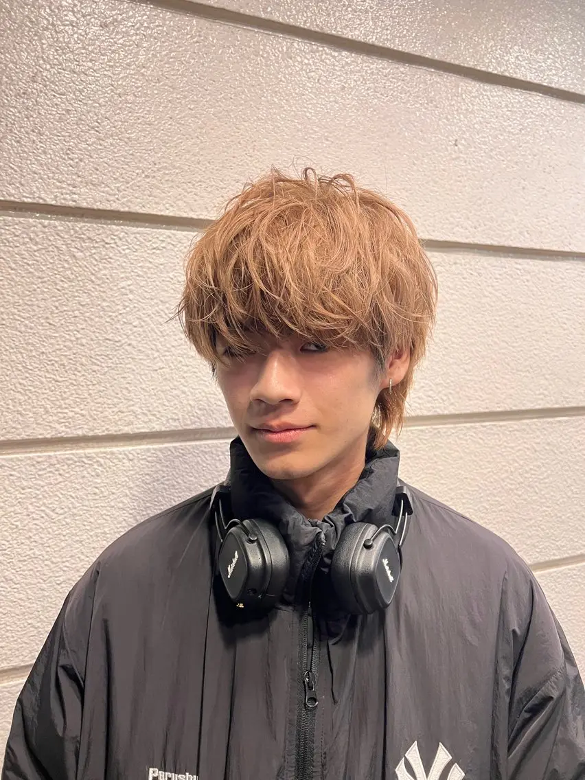 カラー ブリーチ ブラウンカラー 透明感カラー Ryosuke 癖毛の方大募集のヘアスタイル