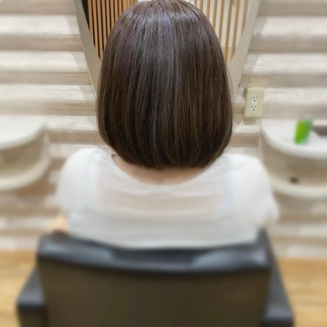 ミディアム カラー 髪質改善 カット トリートメント KON｜ごまかさない 艶。酸熱×精密カットのヘアスタイル
