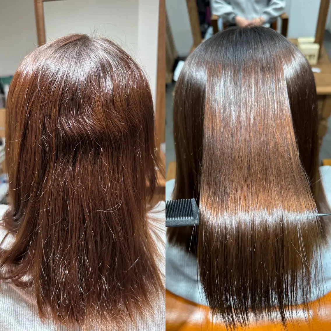 セミロング 縮毛矯正 トリートメント 髪質改善縮毛✨ 泉谷彪芽のヘアスタイル
