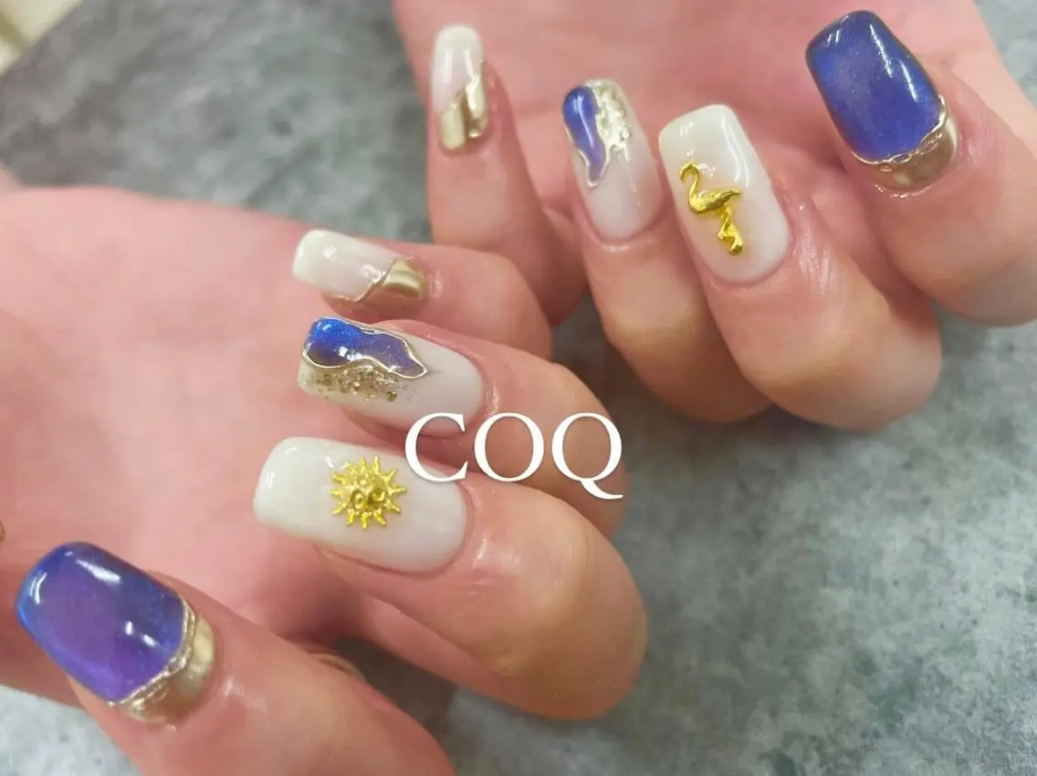 ネイル マグネットネイル ミラーネイル 持ち込み nail salon Aymのネイルデザイン