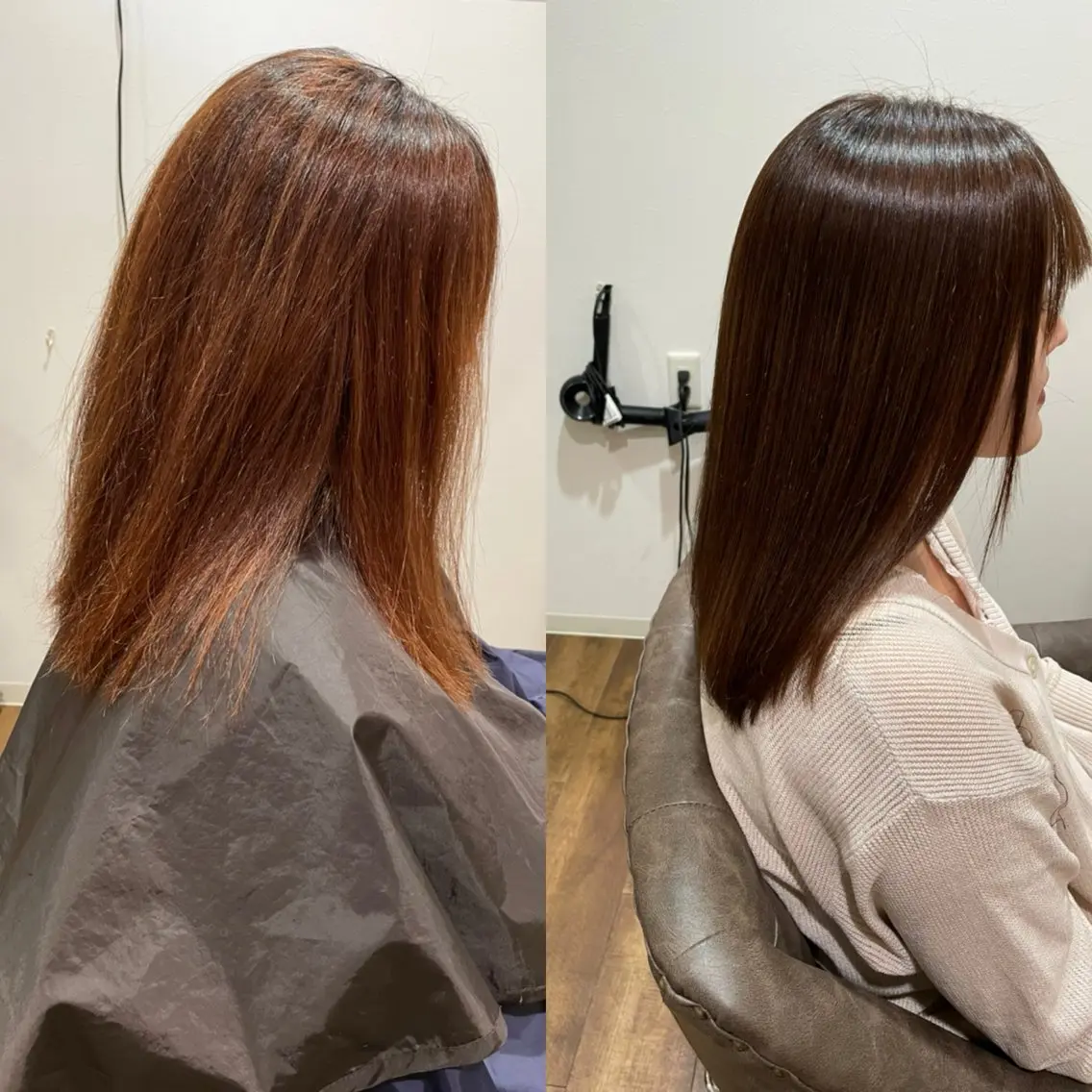 ミディアム カラー パーマ ストレートパーマ 園田 一喜のヘアスタイル
