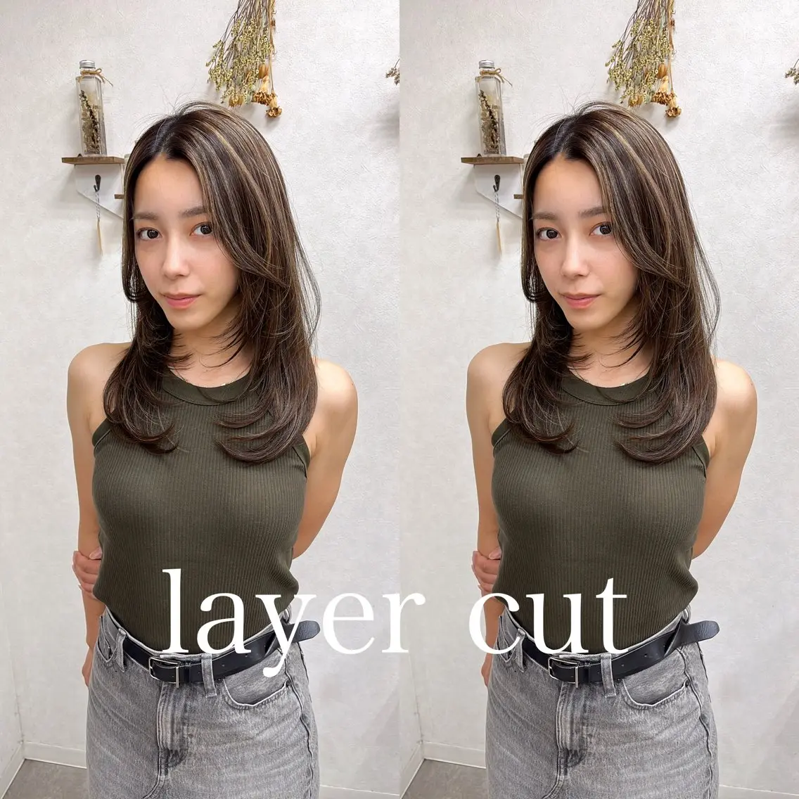 ロング ハイライト レイヤーカット ヘアカラー トリートメント issy/ハイライト ハイトーン/レイヤーのヘアスタイル