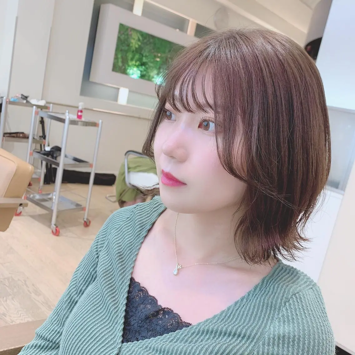 ミディアム 切りっぱなしボブ ボブ 【メンズモデル募集】 Bassa所沢のヘアスタイル