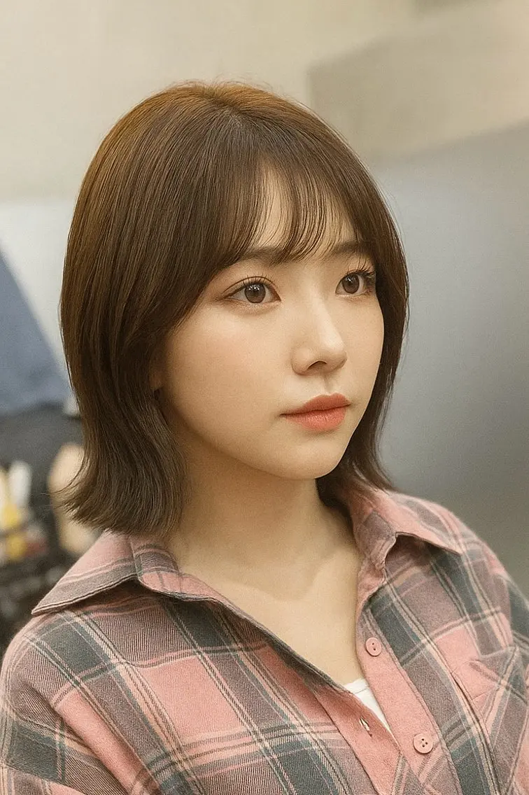ミディアム カット ヘアカラー トリートメント ✨レイヤーカット✨ 顔まわり✂️鎌倉楓麻のヘアスタイル
