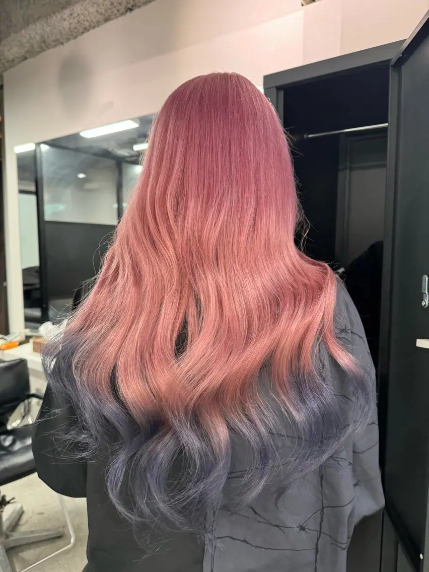 ロング カラー ハイトーン&髪質改善 ＆韓国エクステ🤎のヘアスタイル