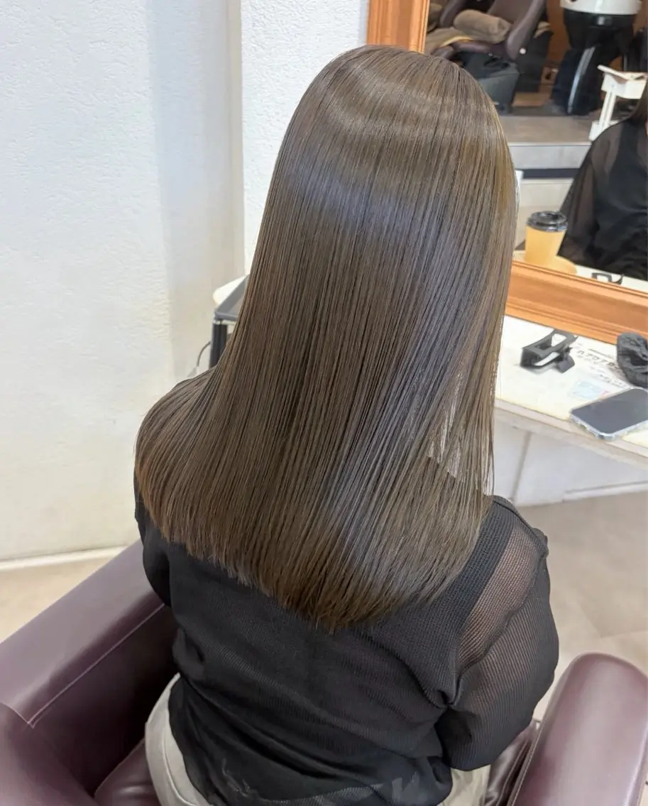 ミディアム カラー 酸性ストレート 縮毛矯正 はやし ちののヘアスタイル