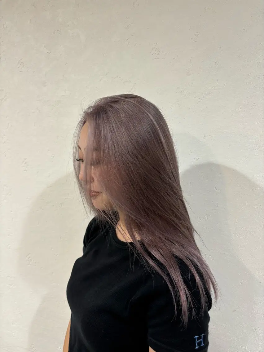ロング カット ヘアカラー トリートメント 韓国風レイヤー× くびれヘア艶髪のヘアスタイル