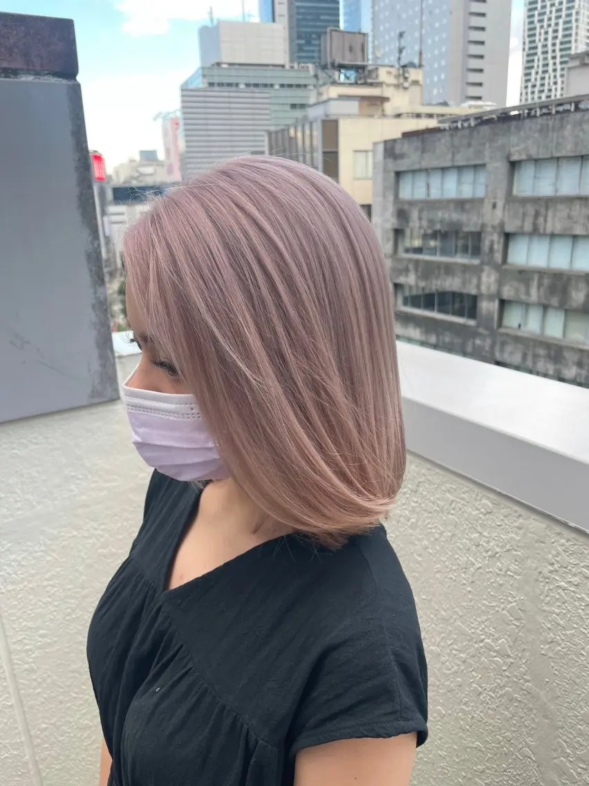 ミディアム カラー ヘアアレンジ カット ヘアカラー トリートメント 具志堅 良のヘアスタイル