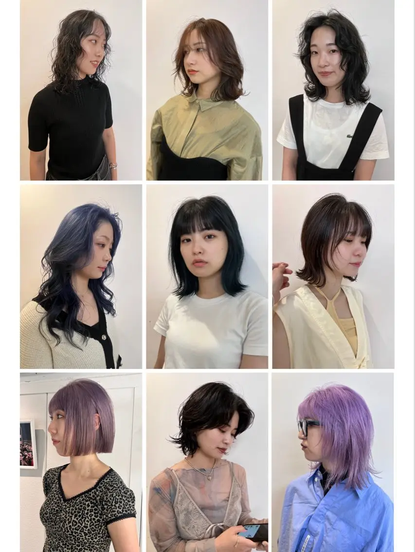 ミディアム カット ヘアカラー トリートメント 堀江/心斎橋/西大橋 四ツ橋【Vers】のヘアスタイル