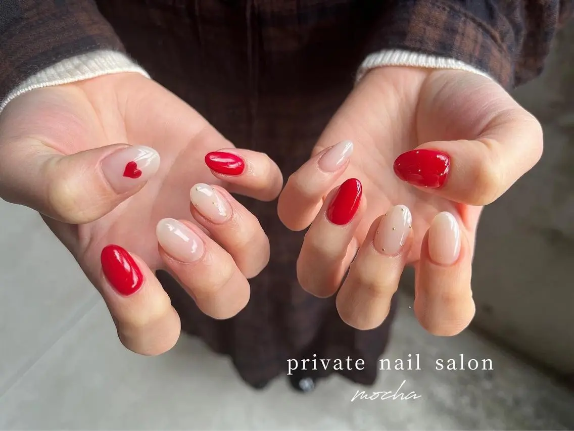 ネイル アートネイル カジュアル チークネイル フレンチネイル ジェルネイル ハンドネイル mocha nailのネイルデザイン