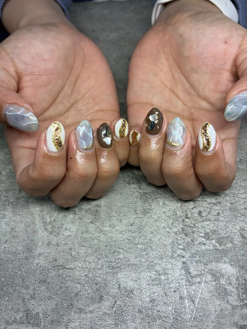 ネイル 大理石ネイル(マーブル) shiki_nail 🪐のネイルデザイン