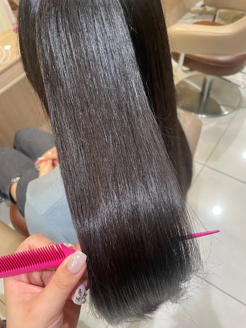ロング パーマ カット 縮毛矯正 トリートメント 韓国ヘアメイク🎀/ 縮毛矯正✨山本媛香のヘアスタイル