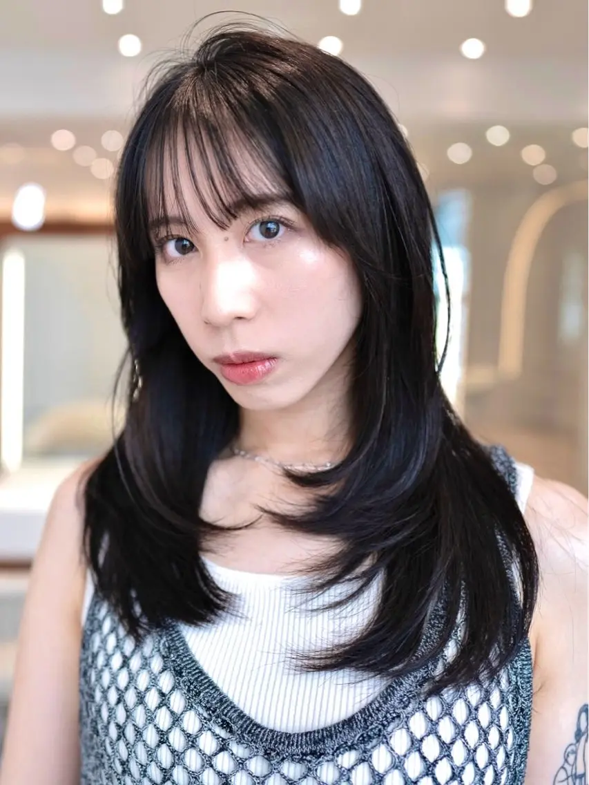 セミロング カット ヘアカラー トリートメント 新宿/顔周りカット +レイヤー=しずく♩のヘアスタイル