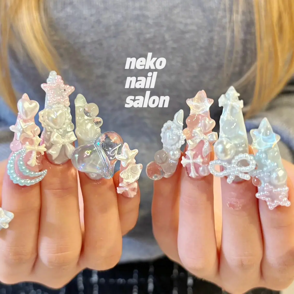 ネイル ロングネイル ハンドネイル neko nailのネイルデザイン