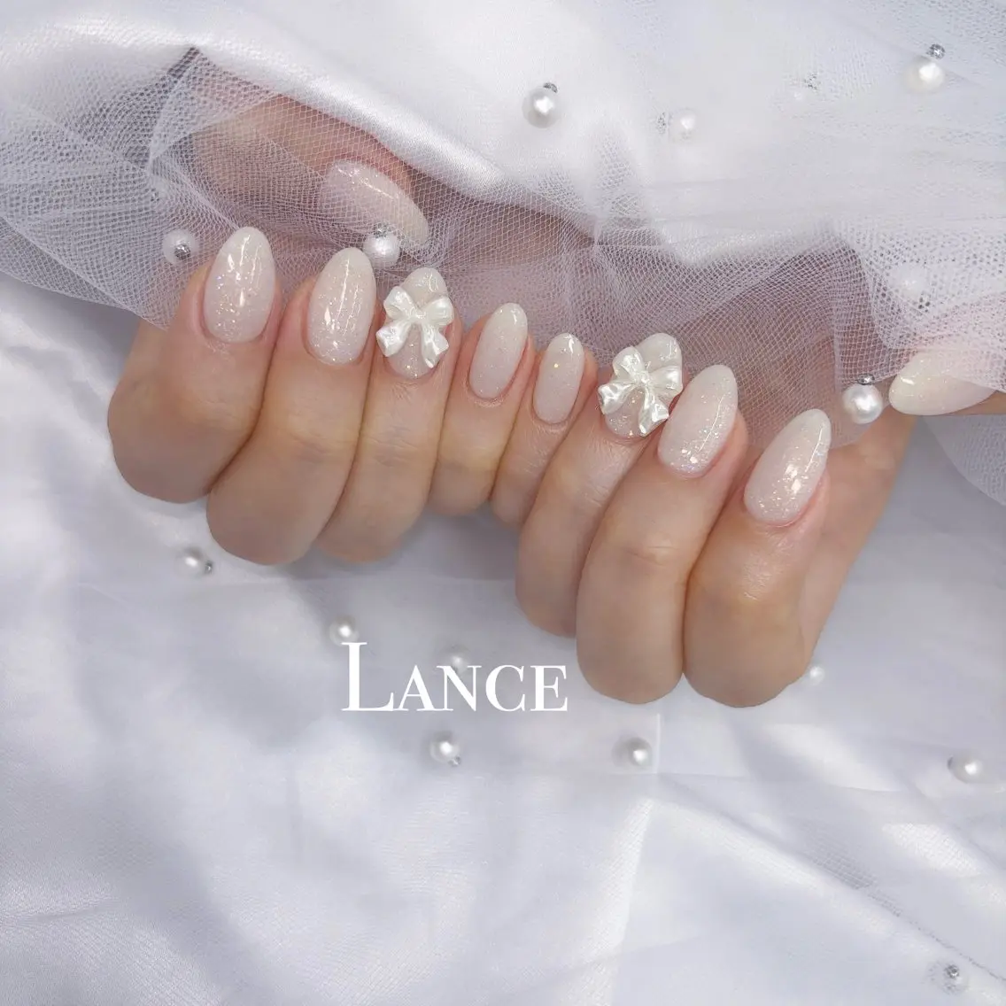ネイル オーロラネイル フットネイル フレンチネイル ガラスフレンチ 氷ネイル・うるうるネイル ハンドネイル Lance nailのネイルデザイン