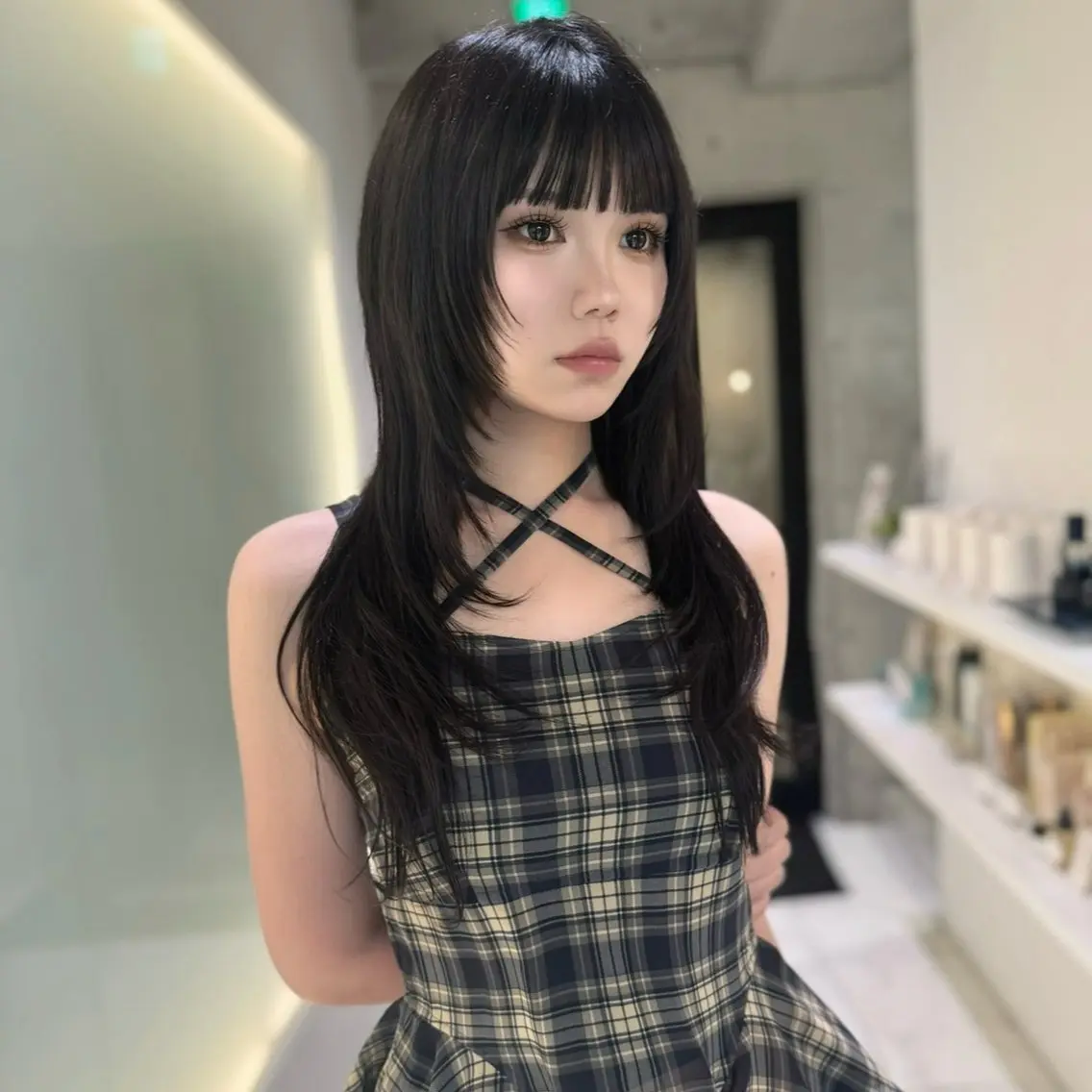 ロング ボブ エクステ ハッシュカット 韓国風ヘア カット トリートメント karina🌿レイ ヤーカット/髪質改善のヘアスタイル