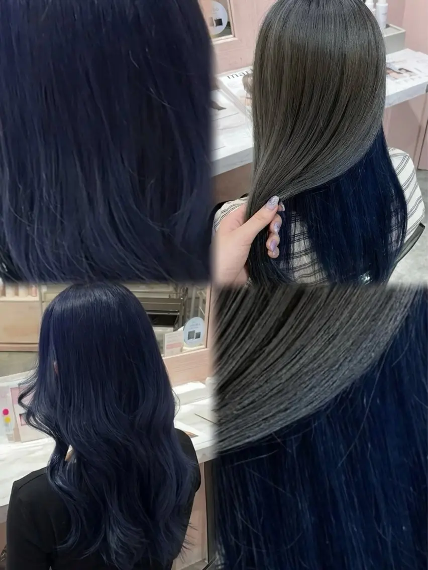 セミロング カラー ブリーチ ブルーカラー ミント ミントグリーン シルバー ヘアカラー 美髪縮毛矯正/透明感 カラー/AIRI🦋のヘアスタイル