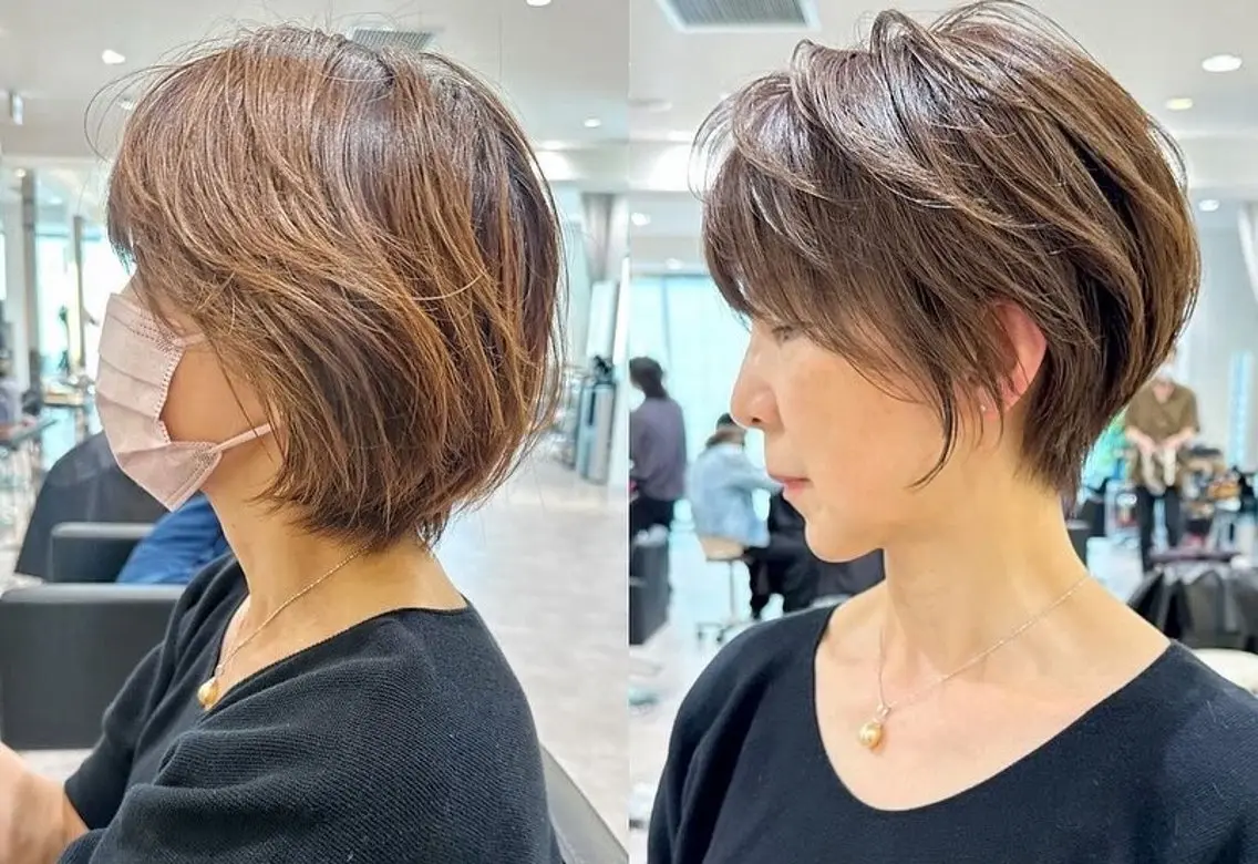 ショート 💐ショート/レイヤ ー💐荒砂のヘアスタイル