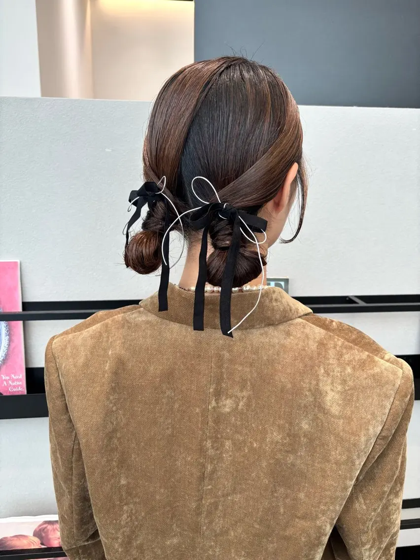 ミディアム ヘアアレンジ 結婚式・ブライダル ヘアセット 透明感カラー/ レイヤーkotonoのヘアスタイル