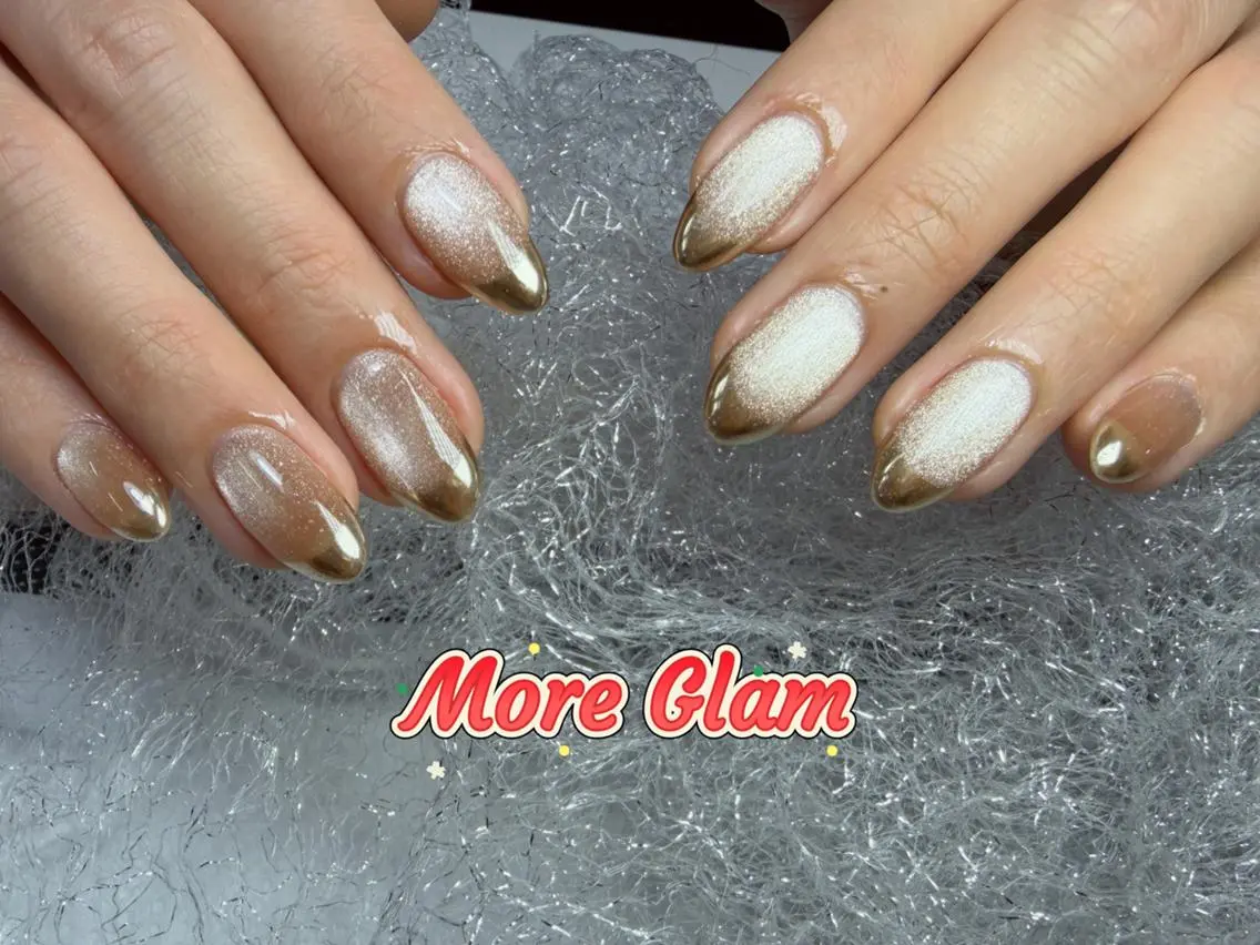 ネイル 長さ出し フットネイル フレンチネイル ジェルネイル ガラスフレンチ More Glam 池袋東口店のネイルデザイン