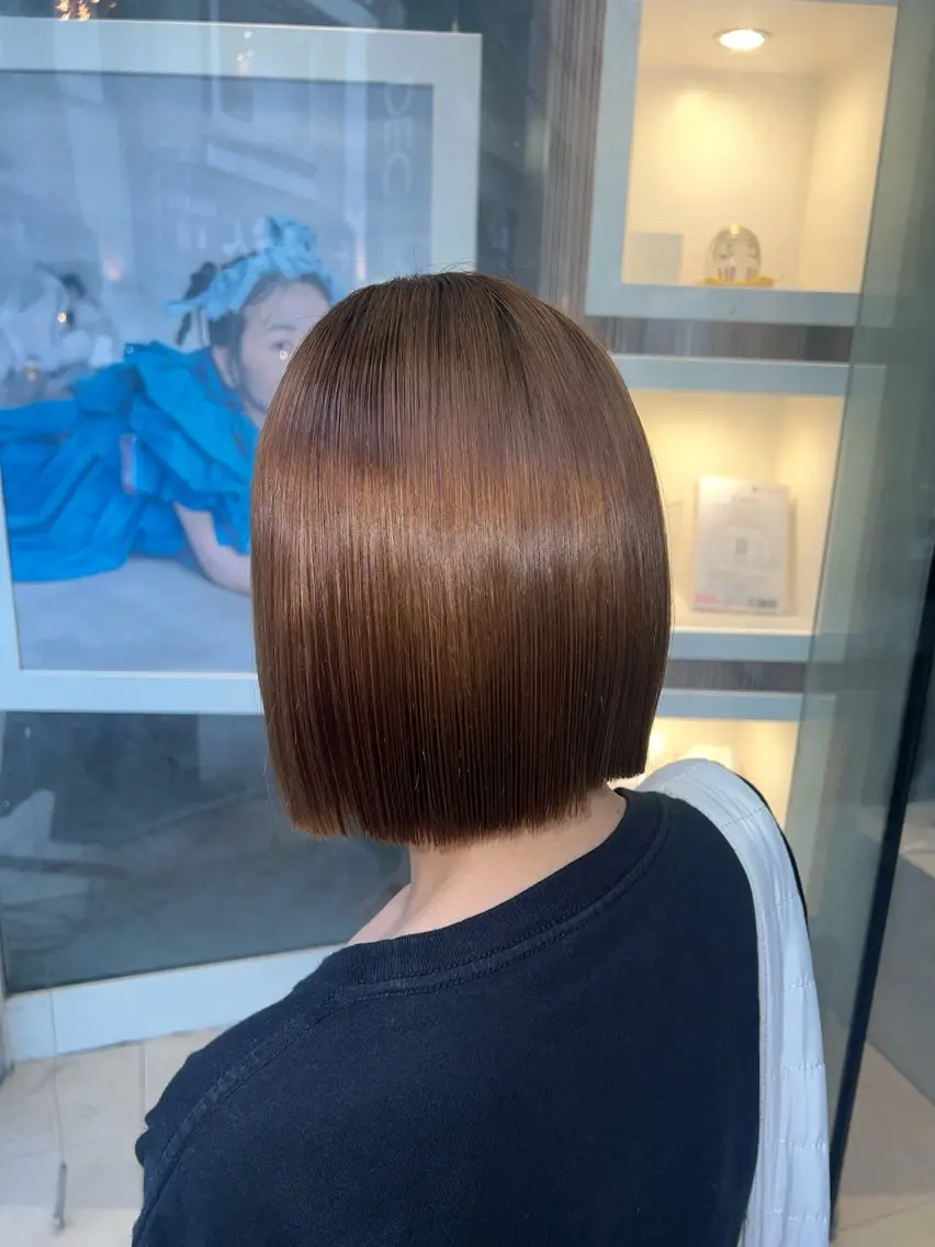 ミディアム パーマ ボブ 縮毛矯正 縮毛矯正 Ⓜ️irai ✮のヘアスタイル