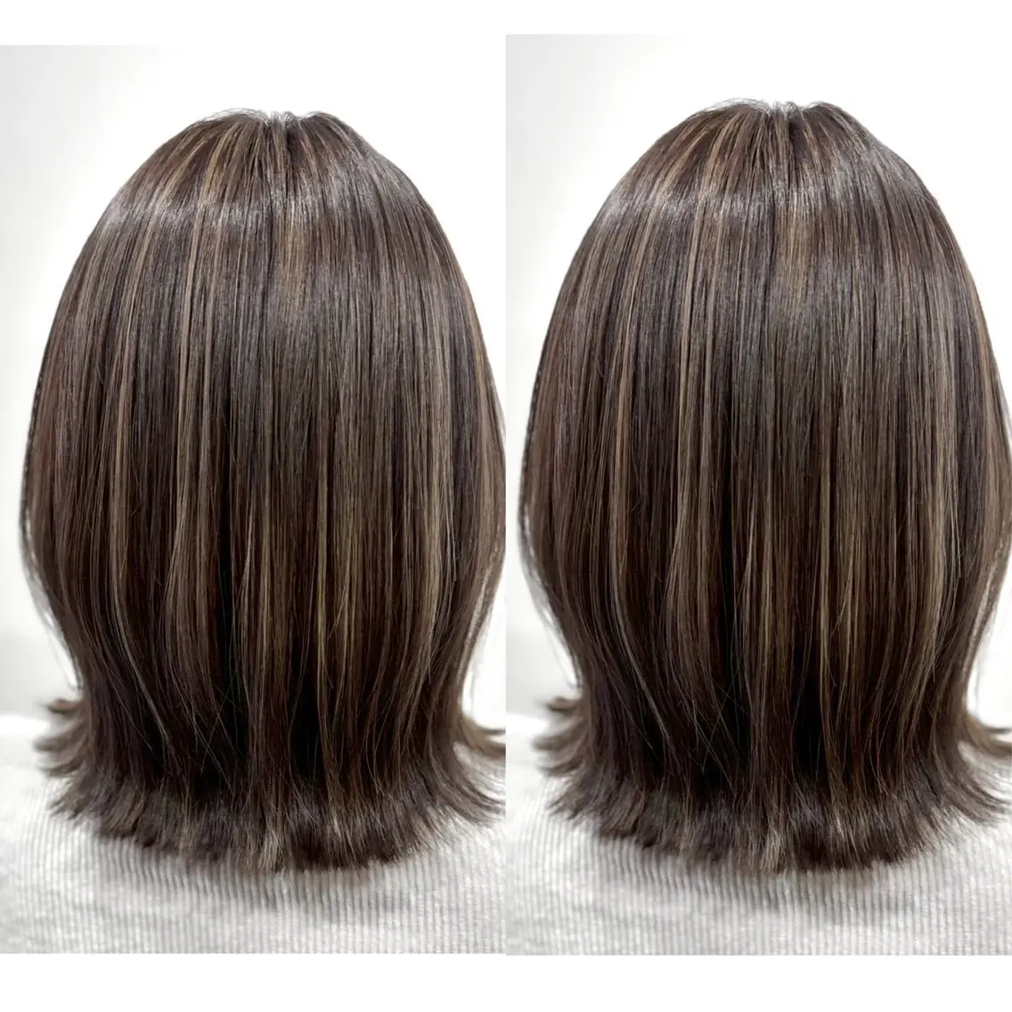 ミディアム カラー 切っぱなし💇‍♀️ イヤリング🎨龍之介のヘアスタイル