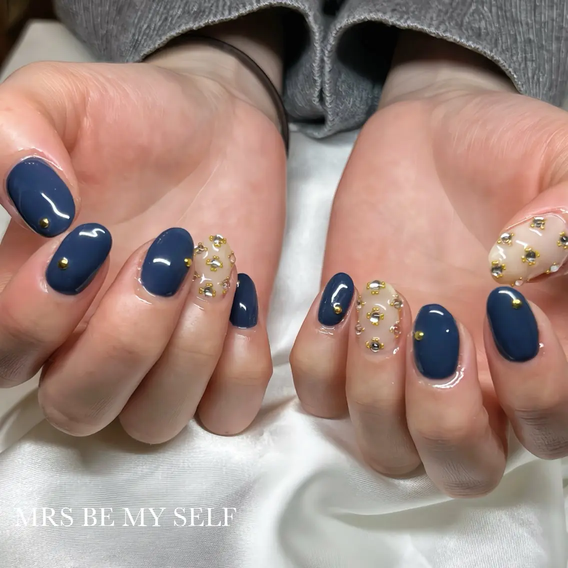 ネイル 持ち込み ネイビー MRS/ miyu🎀のネイルデザイン