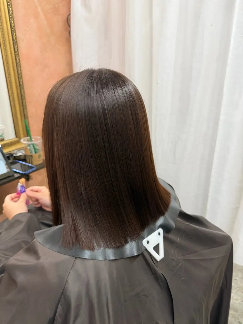 ミディアム 縮毛矯正 ともざねゆか UniQ/岡山駅のヘアスタイル