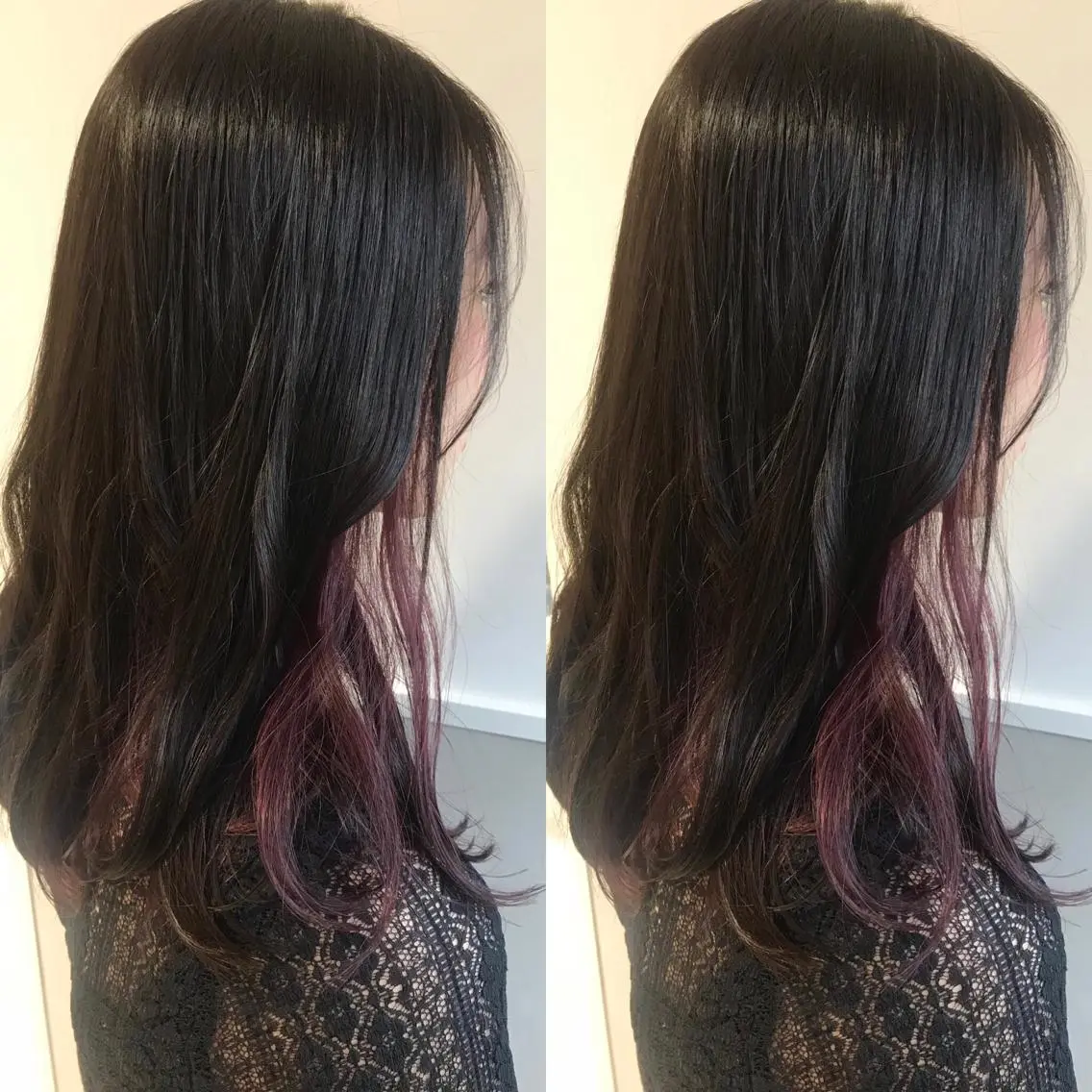 セミロング カラー 小栗 麻衣のヘアスタイル