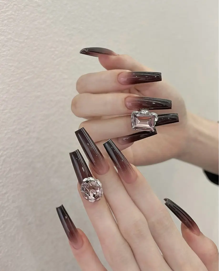 ネイル フラワーネイル フレンチネイル ジェルネイル ガラスフレンチ ハート ハンドネイル ハンドケア BabyYouMi nailのネイルデザイン