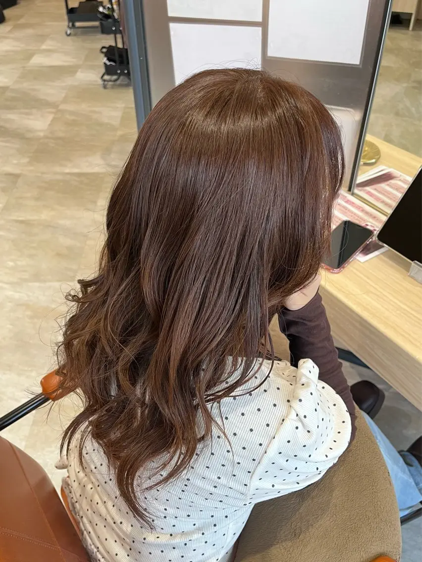 セミロング カット ヘアカラー 無料カットモデル ✂︎いおん✂︎のヘアスタイル