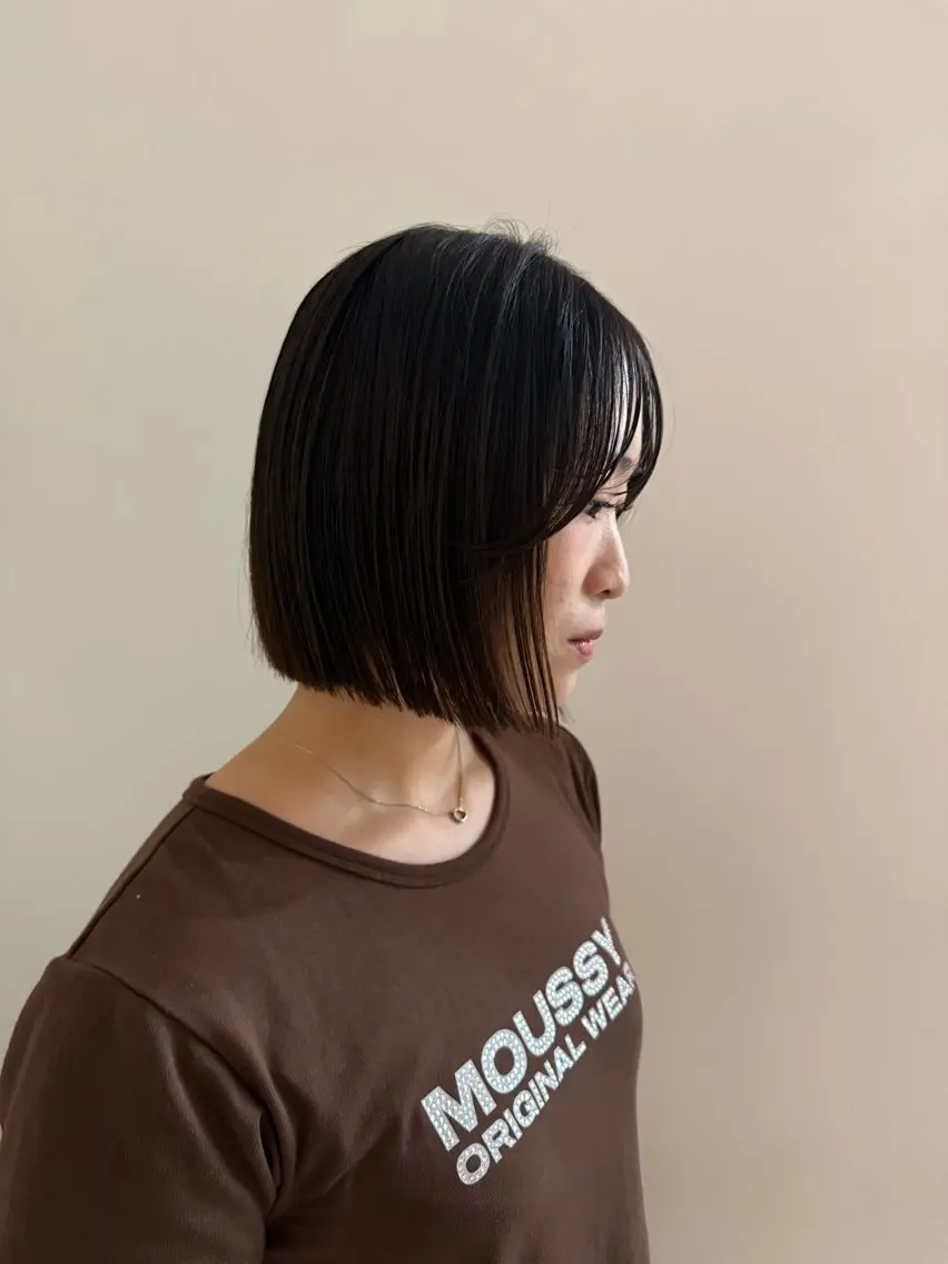 ミディアム ボブ 顔周りカット 小顔カット カット kisaki/ 透明感/お洒落見えのヘアスタイル