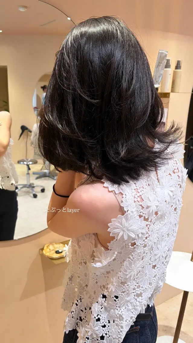 ミディアム あお韓国へア🎀 emuのヘアスタイル
