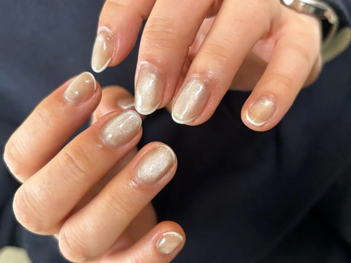 ネイル フレンチネイル ジェルネイル マグネットネイル マグネットフレンチ ニュアンスネイル ハンドネイル tamu nail 金町のネイルデザイン
