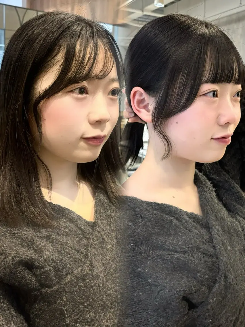 セミロング カット ヘアカラー 縮毛矯正 西田  美侑/ 前髪・顔周りカットのヘアスタイル