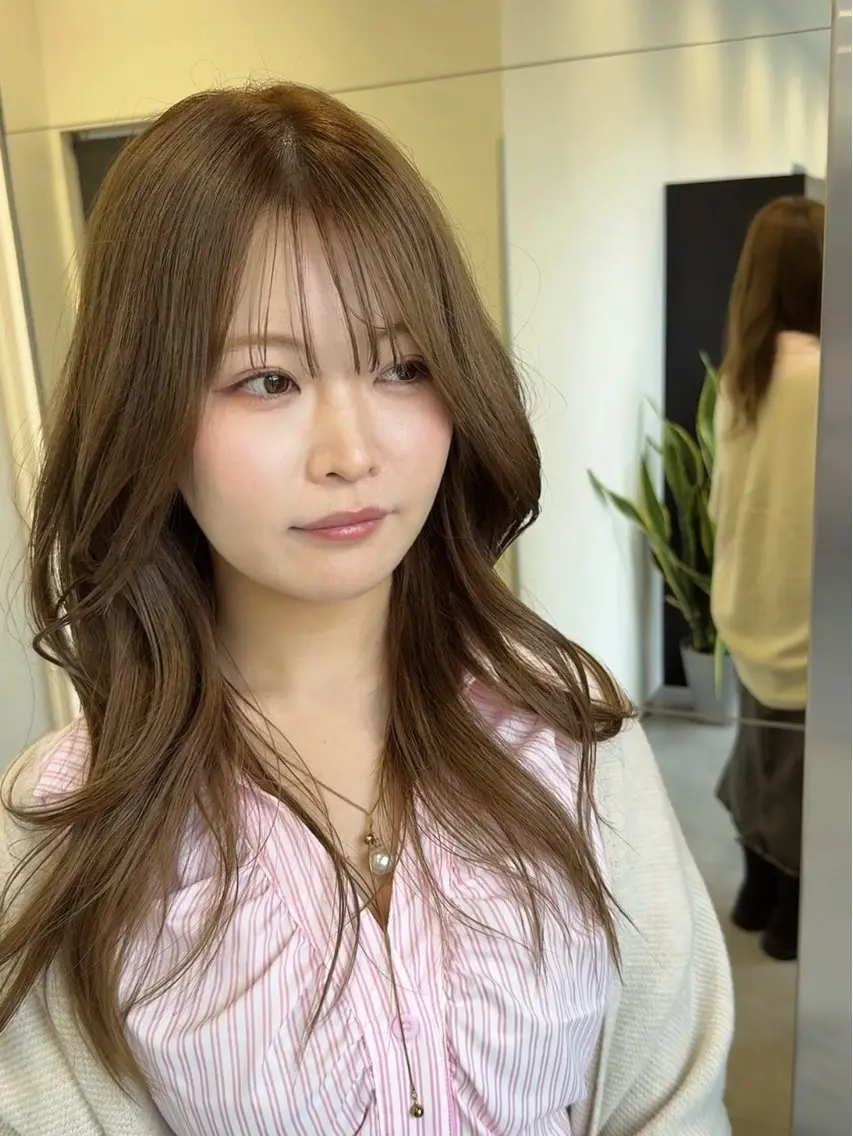 ロング カラー 韓国風ヘア レイヤーカット カット ヘアカラー トリートメント 韓国ヘア🇰🇷 スズキのヘアスタイル