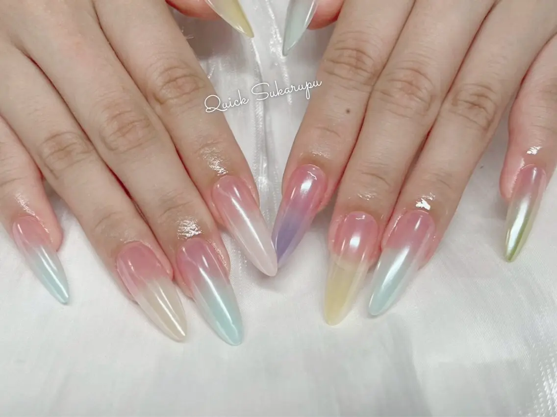 (オフあり)ロングスカルプ ワンカラー/グラデーション/フレンチの写真