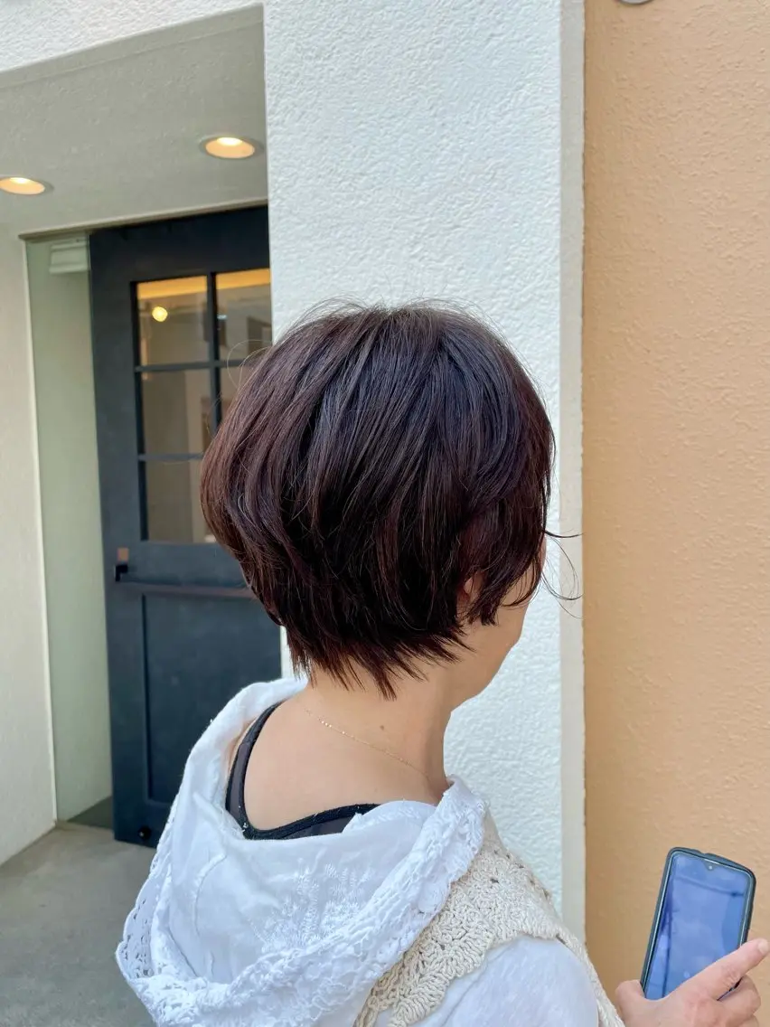 ショート カラー パーマ 吉富 博美のヘアスタイル