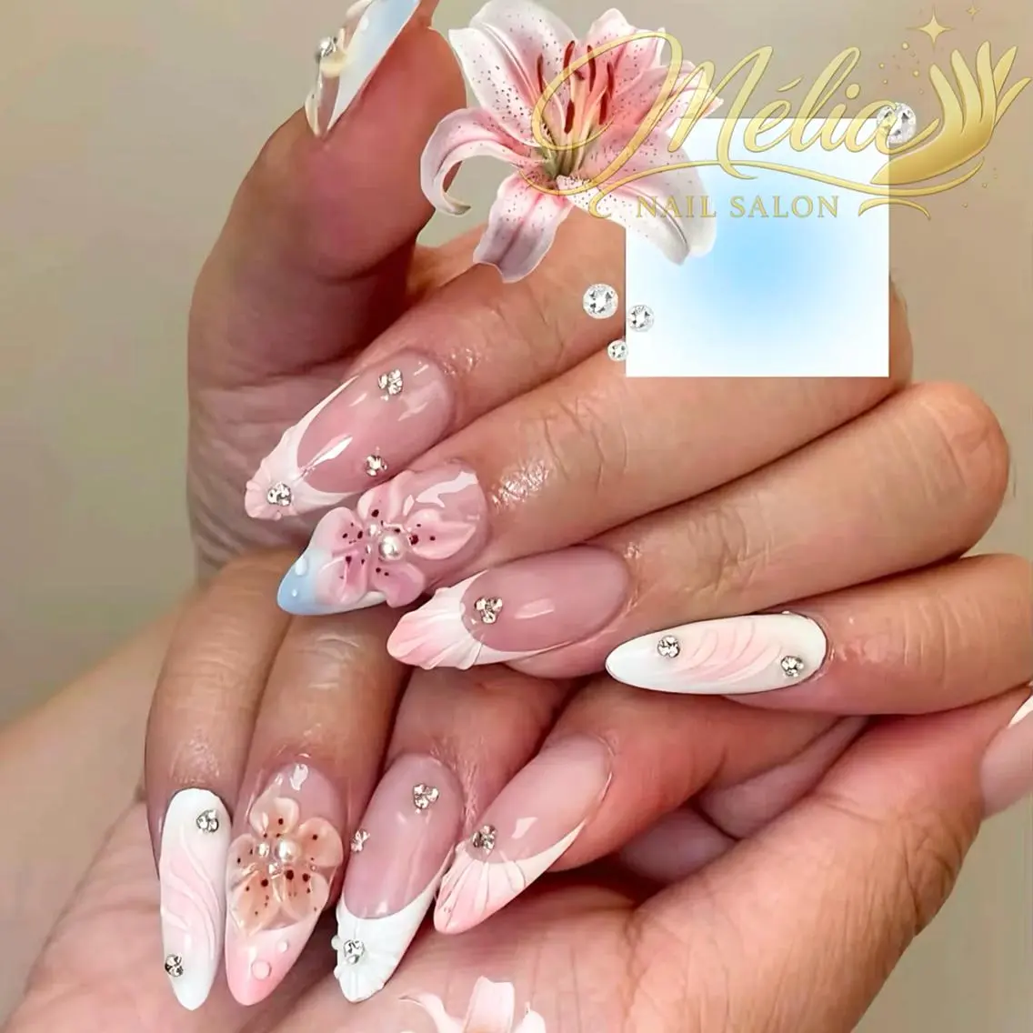 ネイル グラデーション 韓国ネイル ロングネイル 持ち込み シンプルネイル Melia Nail Nambaのネイルデザイン