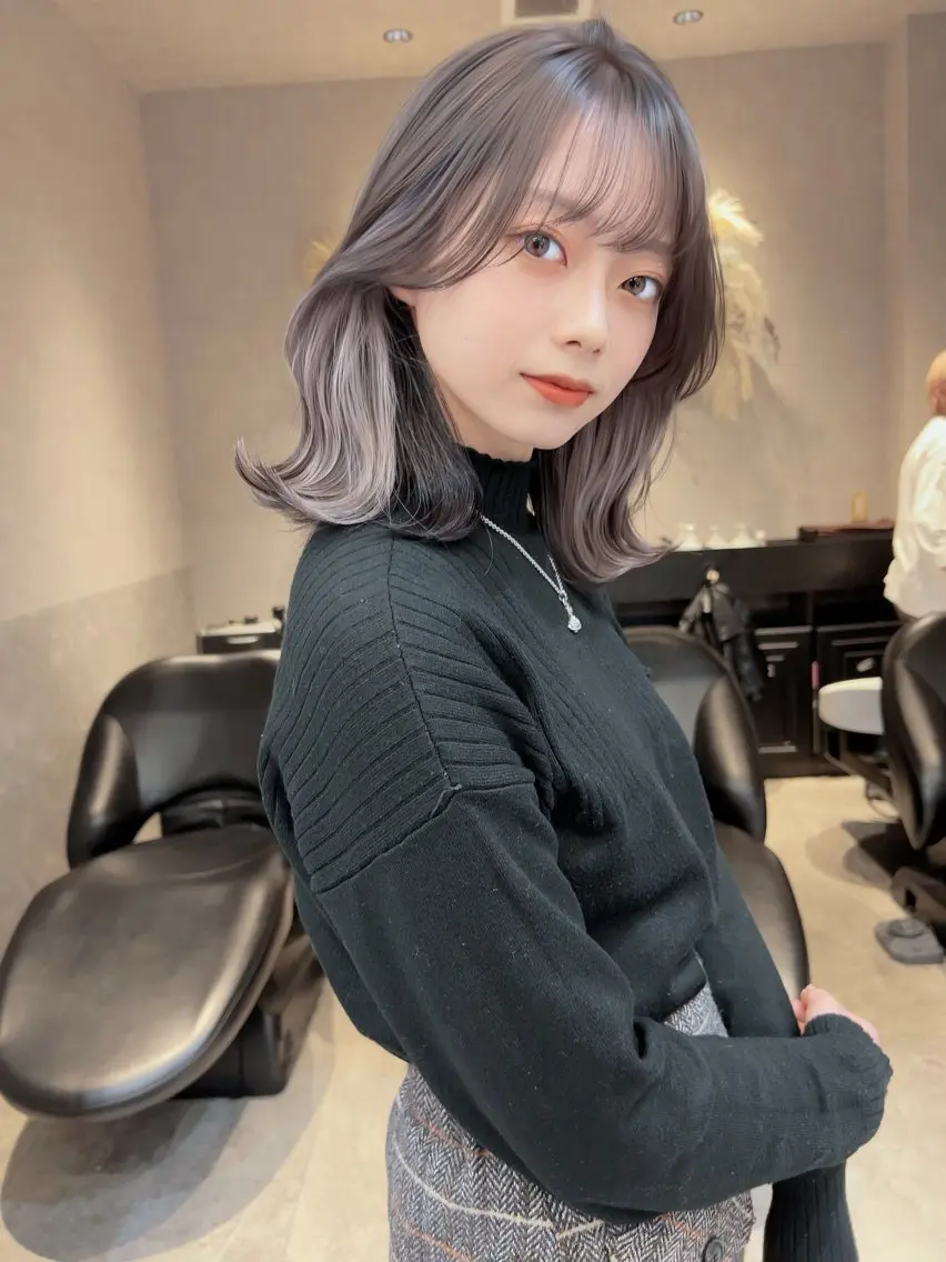 ミディアム カラー ヘアカラー トリートメント Aster 店長 れおんのヘアスタイル