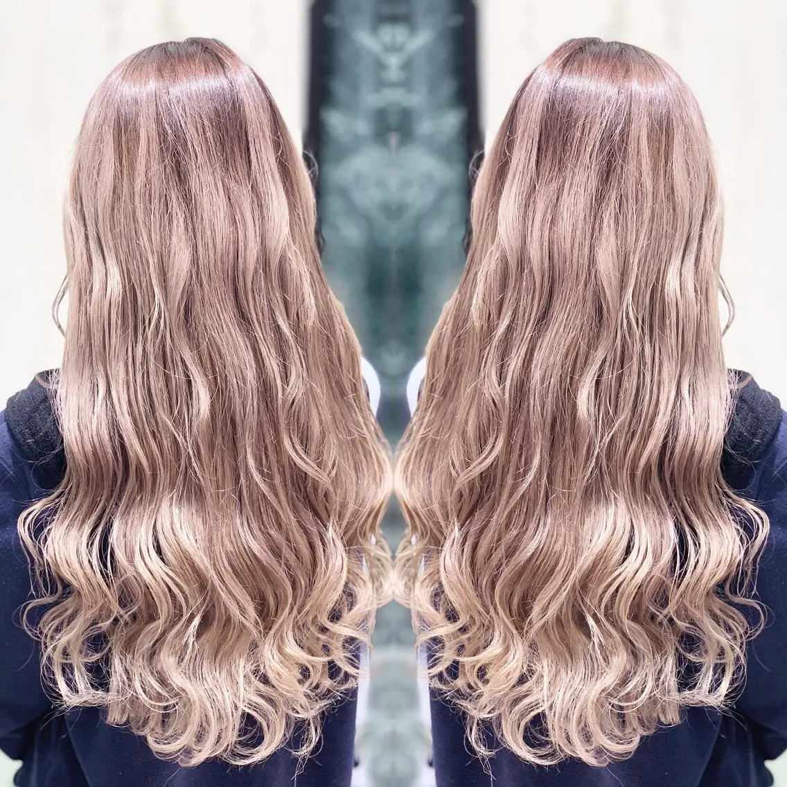 ロング カラー グラデーションカラー グレージュ カット ヘアカラー ブリーチ/バレイヤ ージュ川端裕司のヘアスタイル