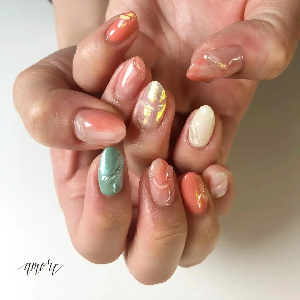 ネイル ジェルネイル ニュアンスネイル 春ネイル You kyehwaのネイルデザイン