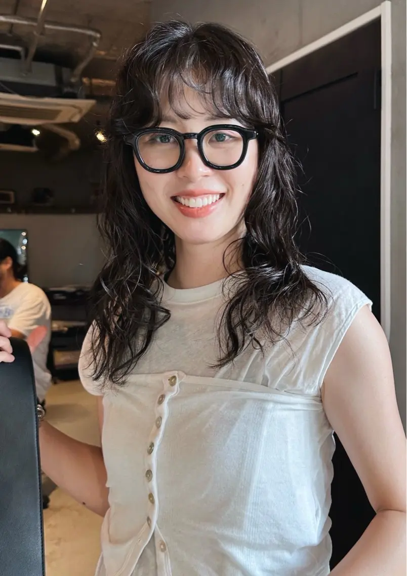 セミロング パーマ カット パーマ トリートメント 前野 日奈のヘアスタイル