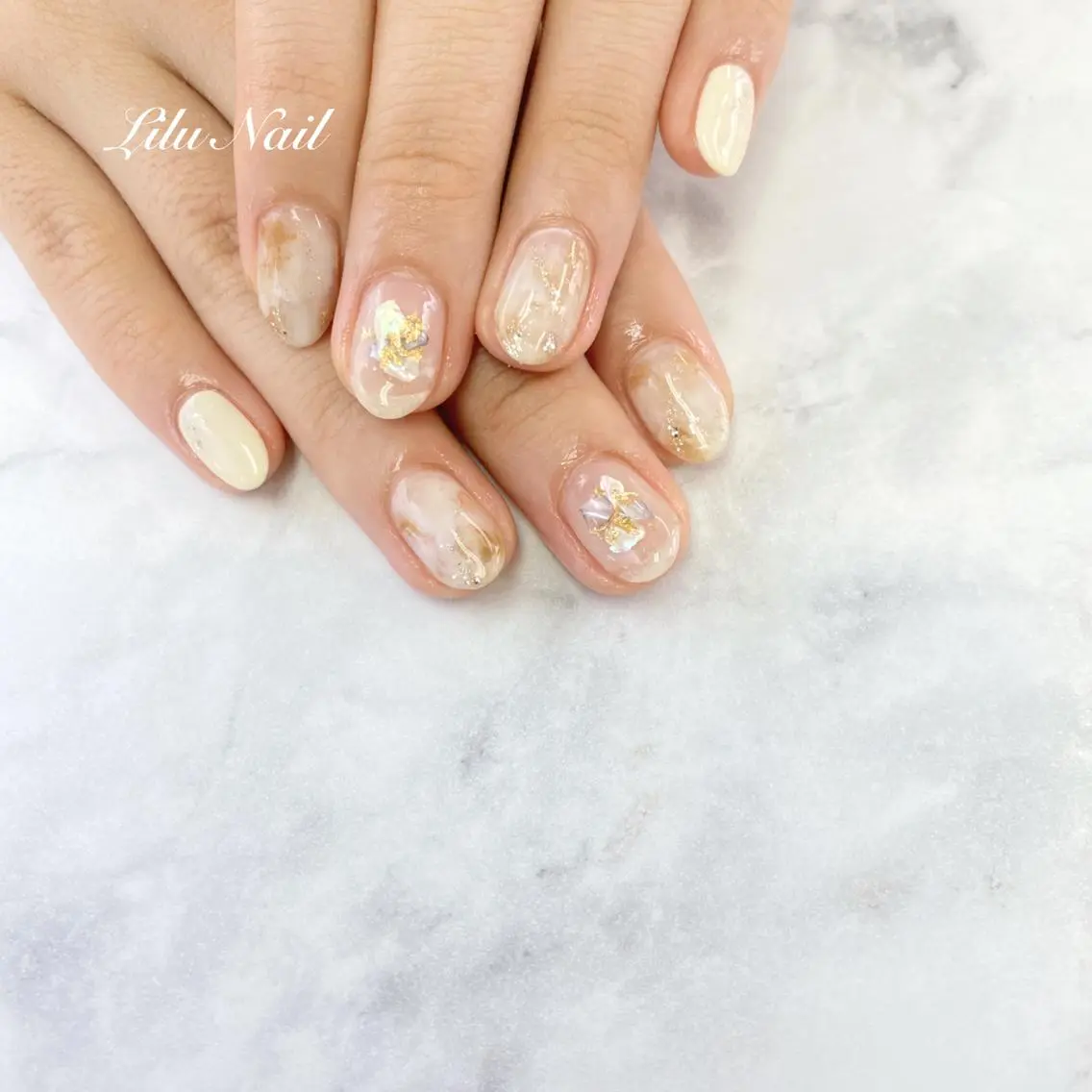 ネイル ニュアンスネイル モチの良さ◉ フィルインネイル♡のネイルデザイン